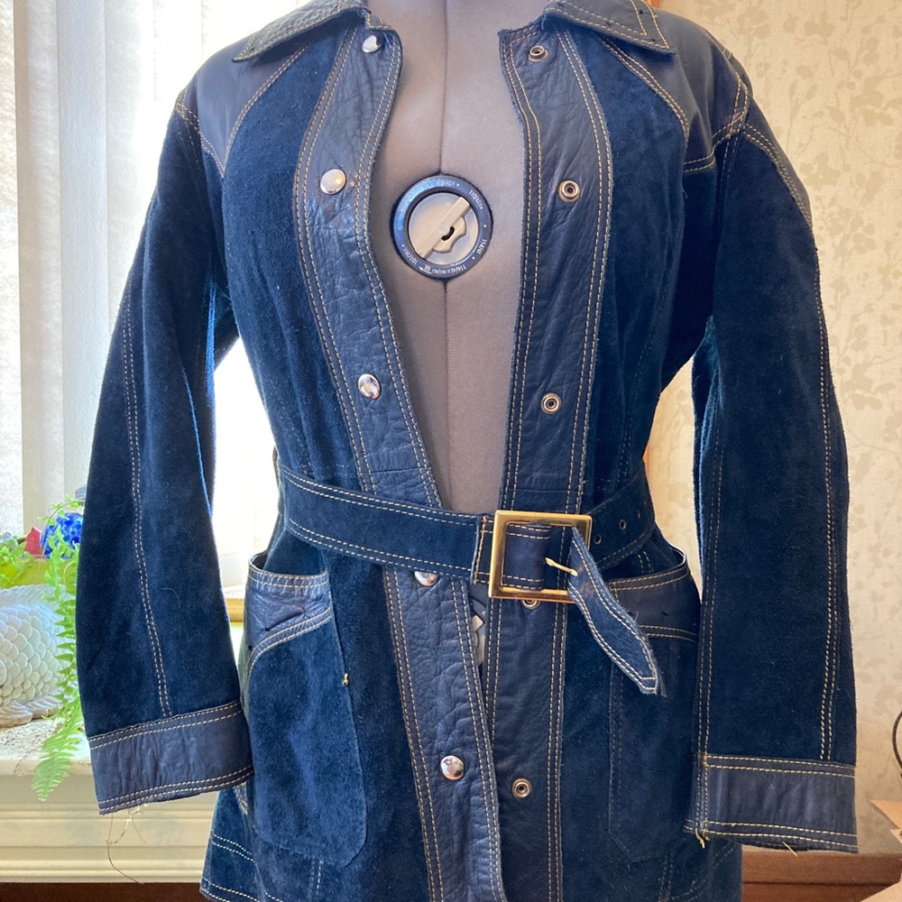 Blue Suede and Leather reversible jacket